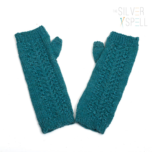 Teal Fingerless Gloves