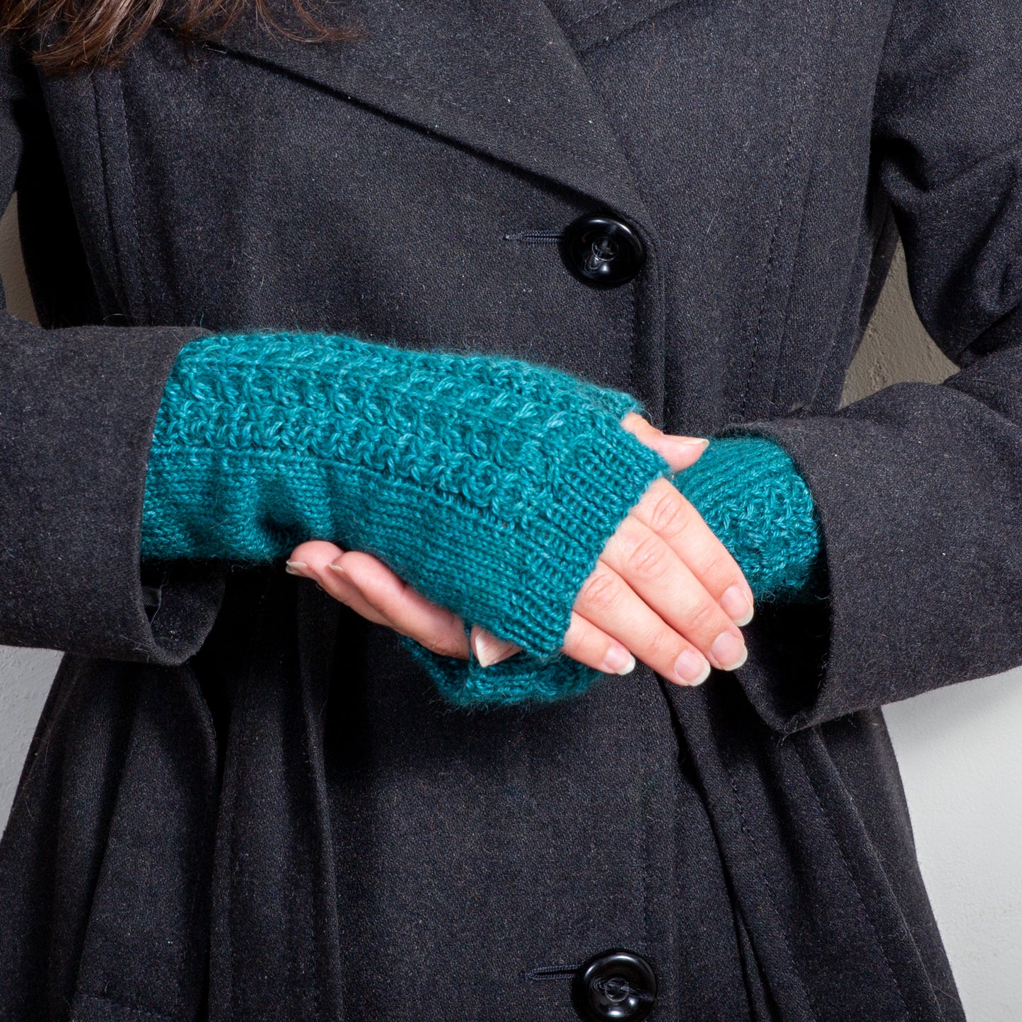 Teal Fingerless Gloves